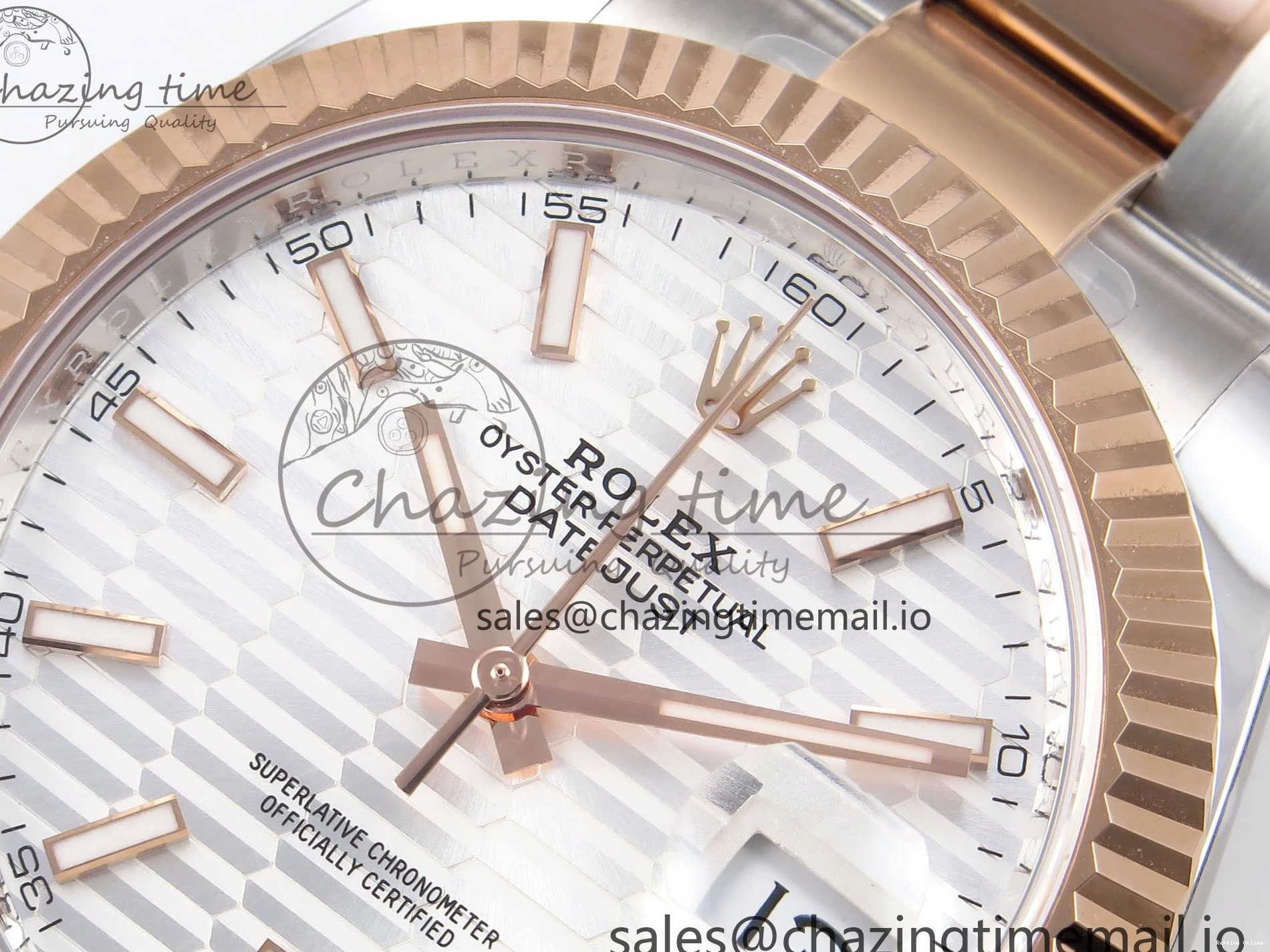 1231 DateJust 41 126331 ARF 1:1 Best Edition 904L Steel Silver Textured Dial on SS RG Oyster Bracelet SH3235（Gain Weight） TechFriendly 1097